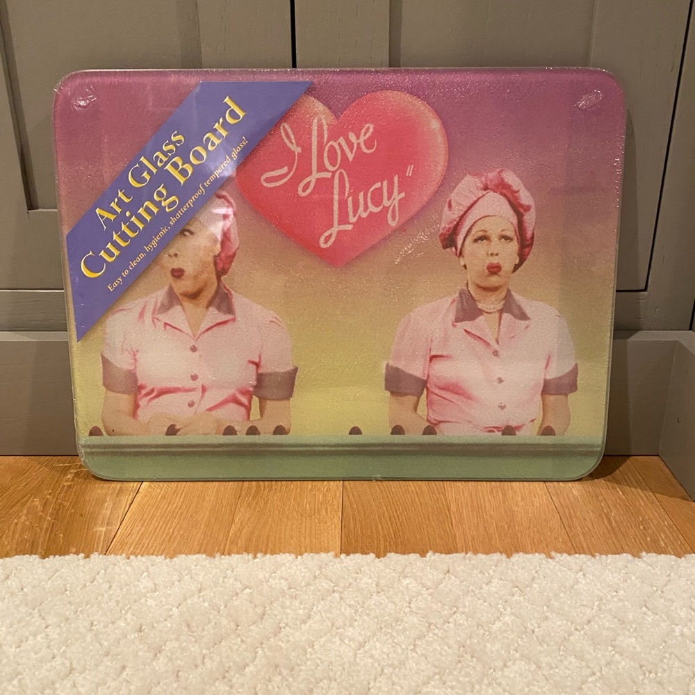 I Love Lucy tempered glass cutting board